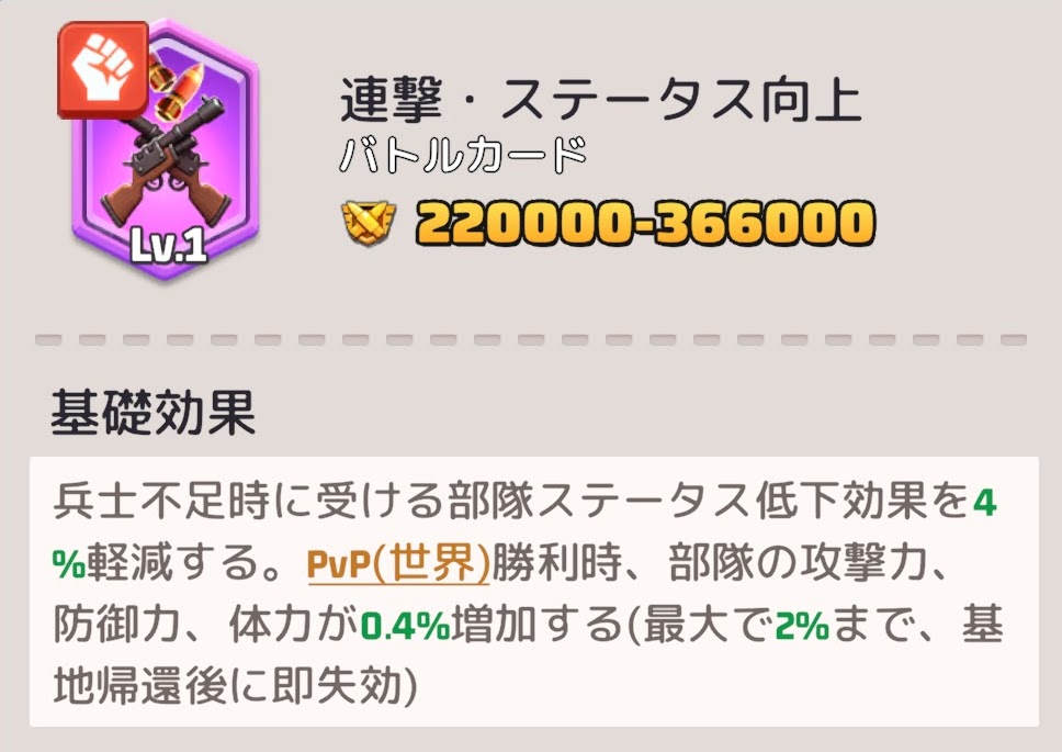 連撃・ステータス向上